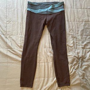 Lululemon yoga pants with blue waistband